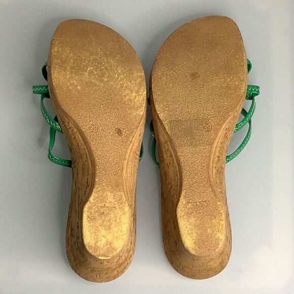 MODABELLA GREEN WEDGE HEEL SANDALS MADE IN ITALY SIZE 39‎ - Picture 5 of 11